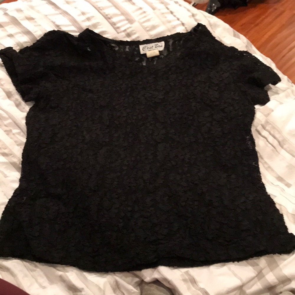 Sheer black short sleeve